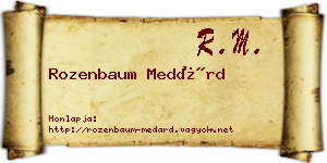Rozenbaum Medárd névjegykártya